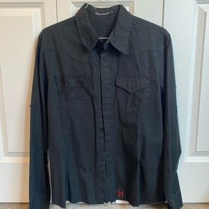 Monarchy Button Down Distressed Shirt